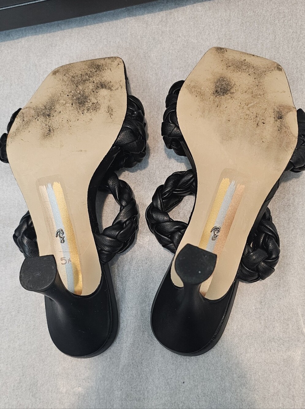 Sam Edelman Leather Black Braided Sandals - Picture 3 of 3